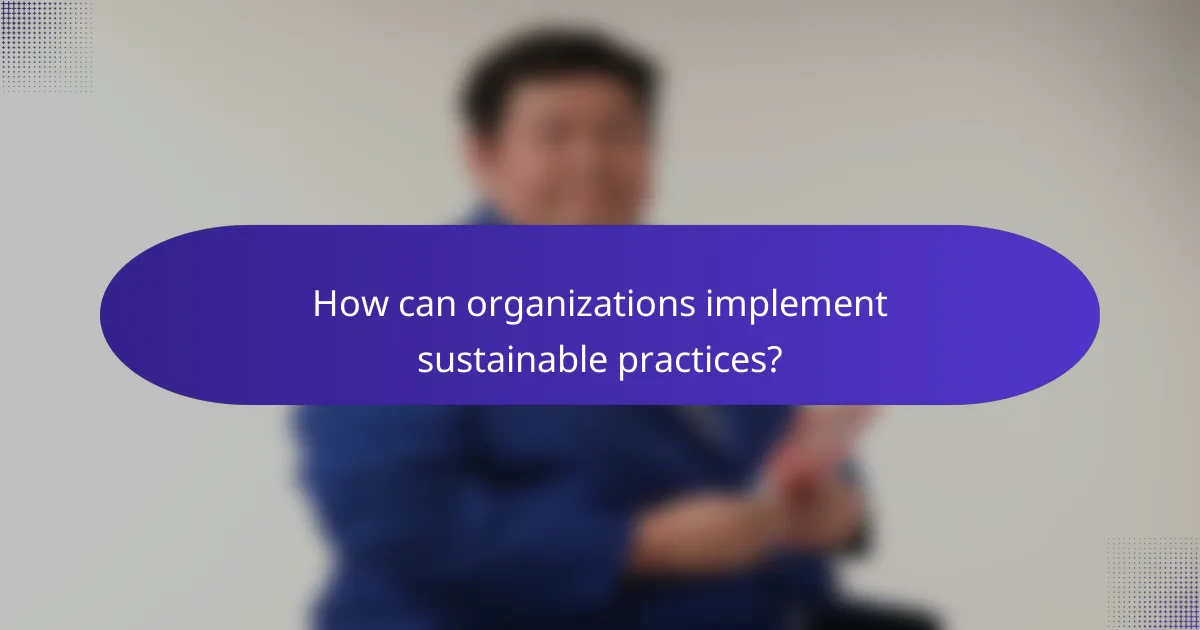 How can organizations implement sustainable practices?