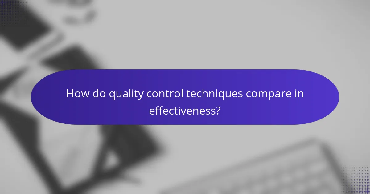 How do quality control techniques compare in effectiveness?