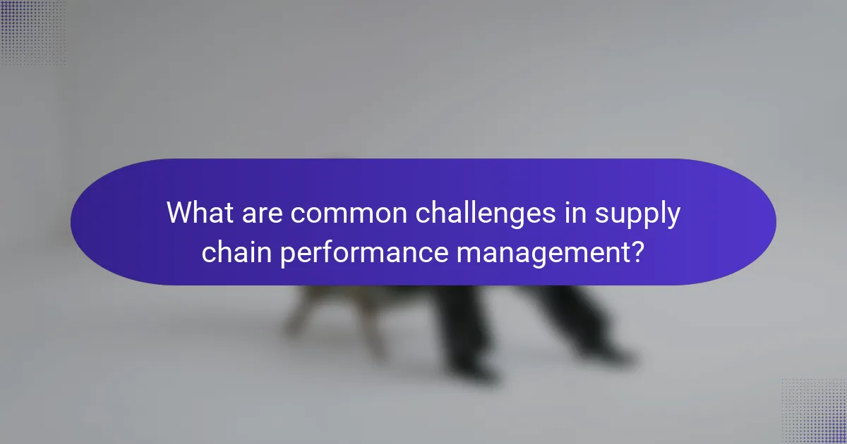 What are common challenges in supply chain performance management?
