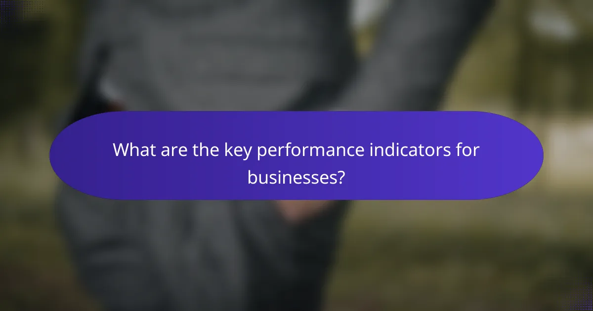 What are the key performance indicators for businesses?