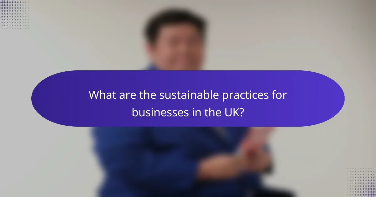 What are the sustainable practices for businesses in the UK?